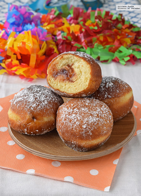 Berlinesas rellenas fáciles. Receta de Berliner o Krapfen de Carnaval