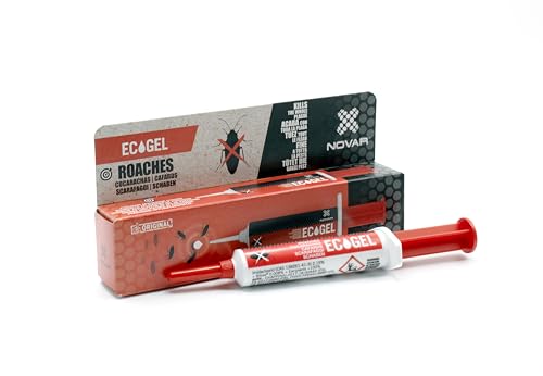 NOVAR ECOGEL Jeringuilla contra cucarachas | Eficacia Profesional| Elimina 50 cucarachas con una Sola Gota, insectos | 10 gr Ecopack