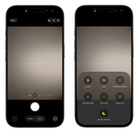 Modo foto com Modo Noturno disponível