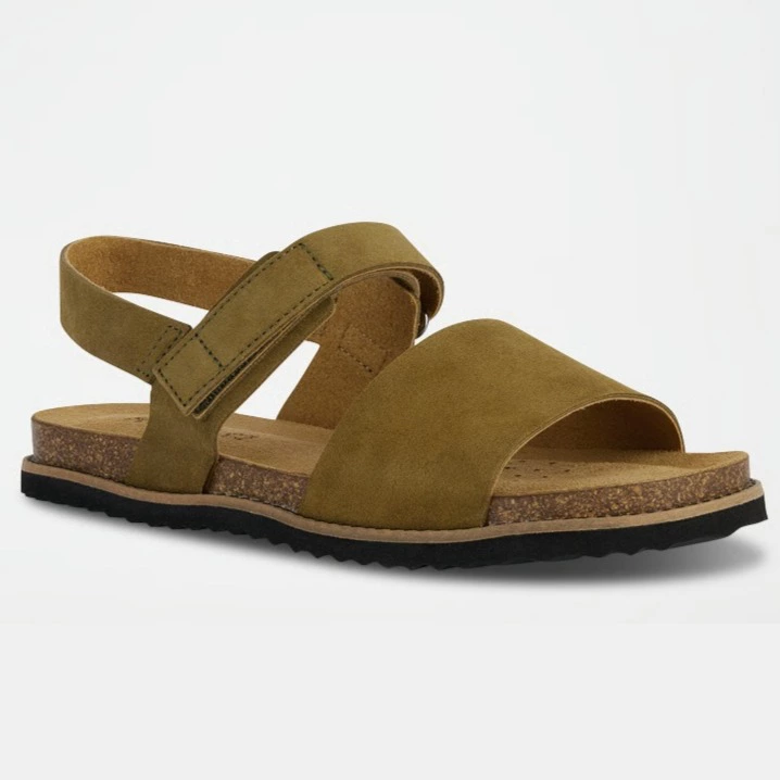 GEOX Sandalias de nobuk Leuca - Caqui