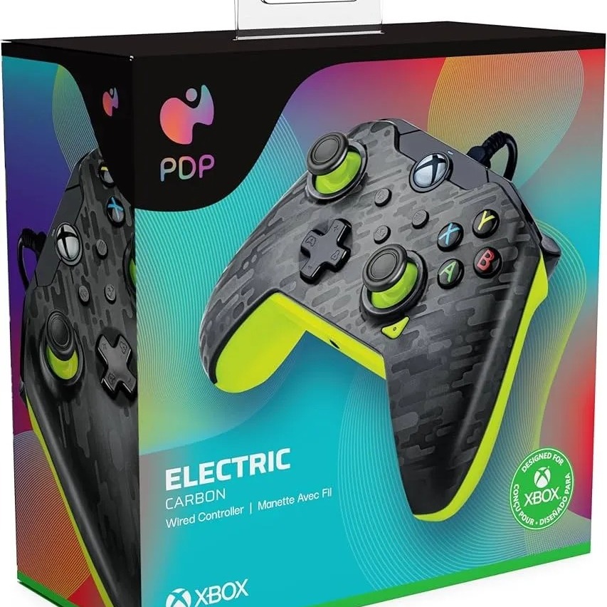 Control Alámbrico Pdp Gaming Para Xbox One - Electric Carbon Negro