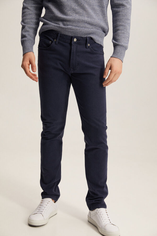 Pantalón 5 bolsillos color premium flex slim fit