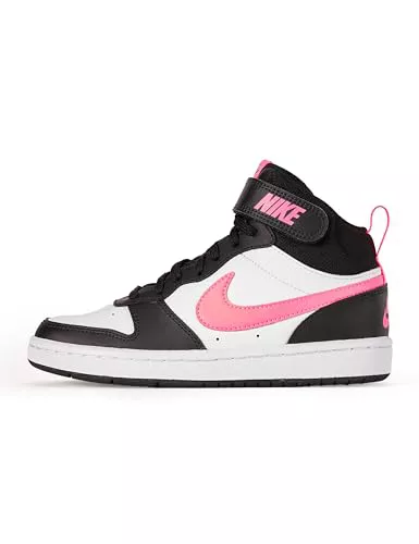 NIKE Court Borough Mid 2, Sneaker, Black/Sunset Pulse/White, 38.5 EU