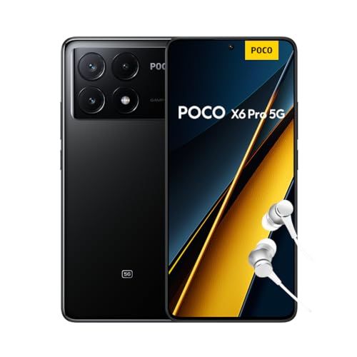 Poco X6 Pro - Smartphone de 12+512GB, Pantalla AMOLED de 6.67” 120Hz 1.5K, MediaTek Dimensity 8300-Ultra, Triple cámara de hasta 64MP, 5000mAh, Negro (Versión ES)