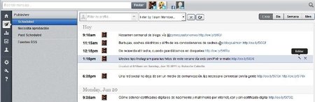 Hootsuite ha incorporado una nueva vista de mensajes programados