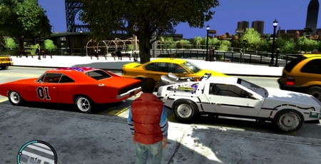 Regresar al Futuro es posible con este mod para 'Grand Theft Auto IV' con Marty McFly y su DeLorean muy bien recreados