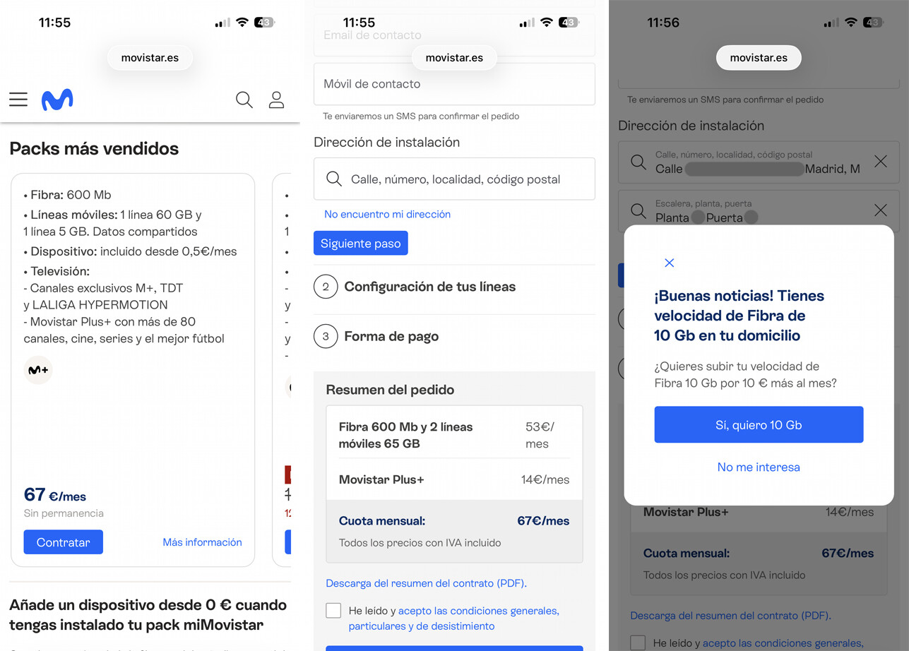 Si quieres saber si la fibra de 10 Gbps de Movistar llega a tu casa ...