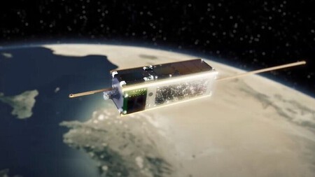 Esta imagem conceitual mostra o satélite AlSat-1N com as inovadoras células solares em operação. (Imagem: surrey.ac.uk)