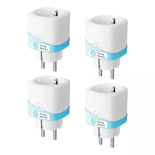Meross Enchufe Inteligente con Monitor de Energía, pack de 4