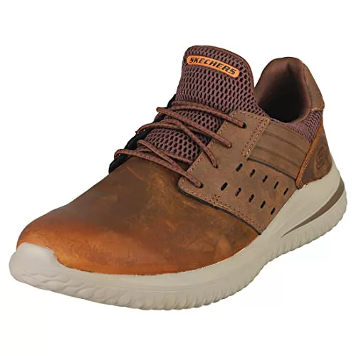 Skechers Delson 3.0 Ezra, Zapatillas Hombre, Dark Brown, 40 EU