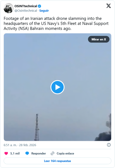 Footage Of Iranian Attack Drone Slamming Into The Hq Of Us Navy