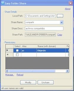 Comparte carpetas fácilmente en Windows con Easy Folder Share