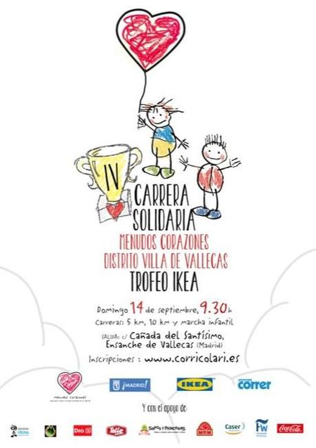 El domingo 14 de septiembre de 2014 se celebra la IV Carrera Solidaria Menudos Corazones Distrito Villa de Vallecas Trofeo IKEA