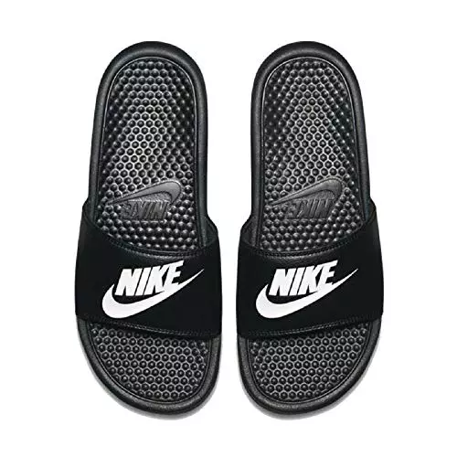 NIKE Benassi Jdi - Zapatos de playa y piscina para hombre, negro y blanco, 46 EU
