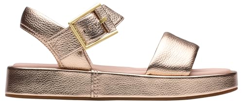 Clarks Alda Strap, Sandalia Mujer, Copper Metallic, 38 EU