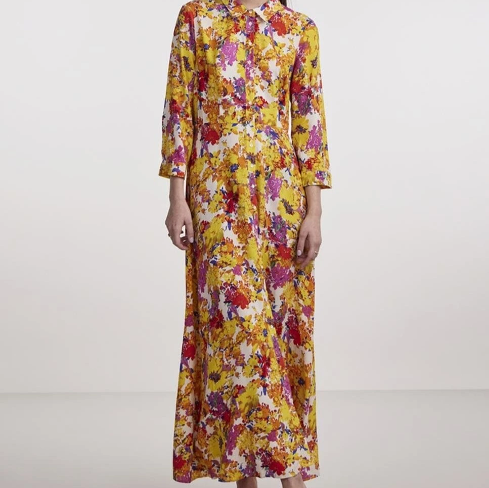 Vestido largo camisero Yas