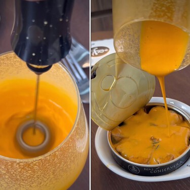 El secreto para convertir una lata de mejillones en escabeche en un bocado espectacular está en un simple batidor de leche 