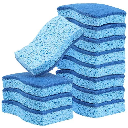 Esponja de celulosa ecológica para Cocina, 12 Unidades (Azul)
