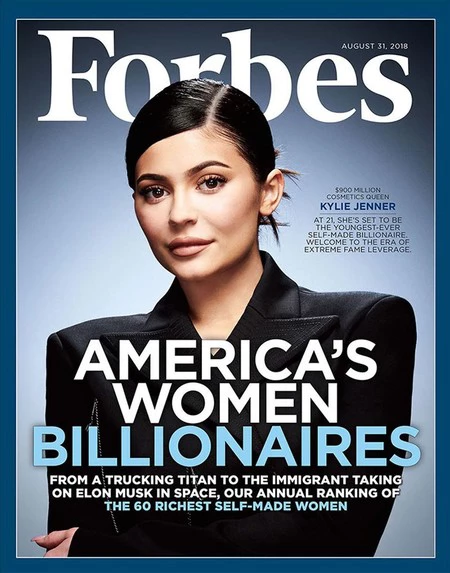 Con tan solo 20 años Kylie Jenner protagoniza la nueva portada de Forbes