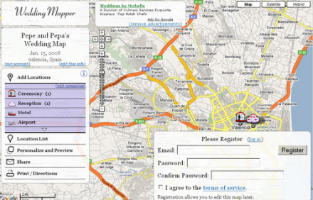 Planificar la boda por Internet: Wedding Mapper