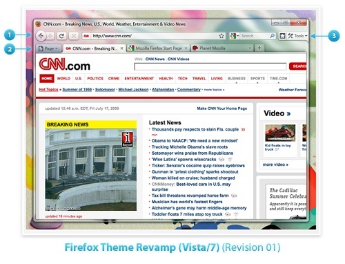 Mockup de Firefox 3.7 en Vista/7