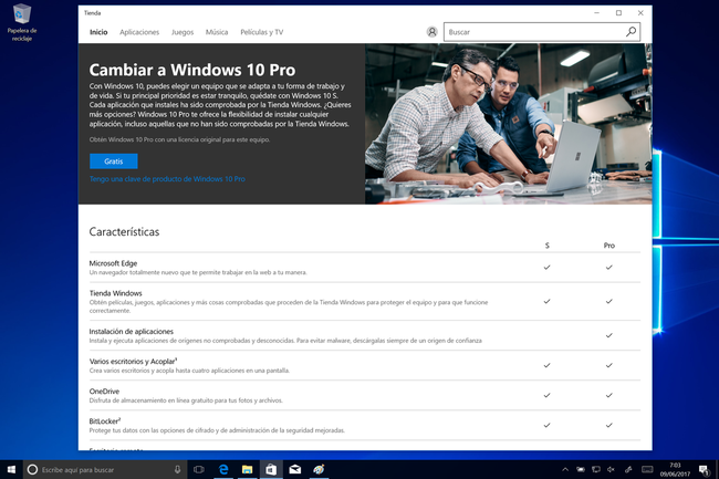 cambiar a windows 10 pro