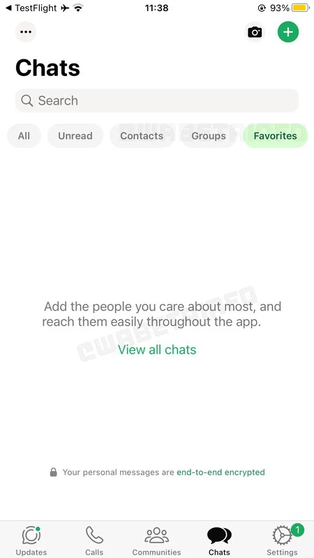 whatsapp のお気に入りの会話をリストする