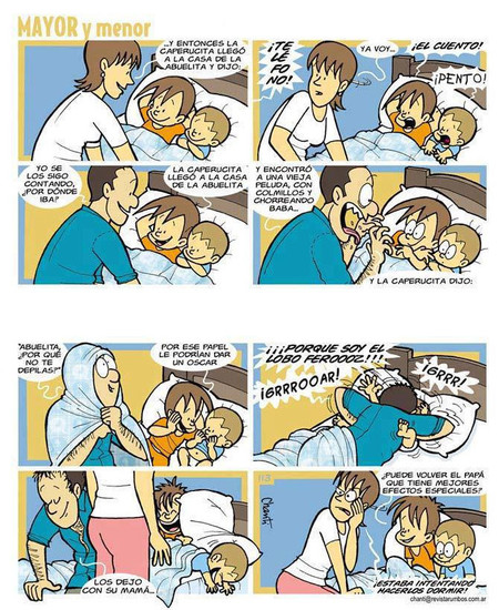 Mayor y menor cuentos de papás