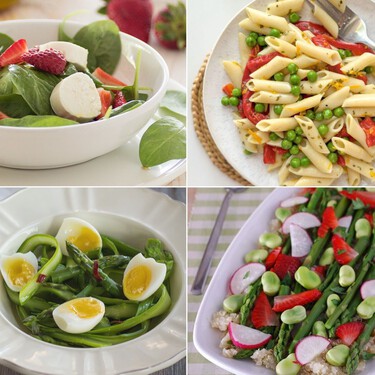 19 ensaladas de primavera saludables, frescas y sencillas para hacer comidas y cenas ligeras antes del verano 