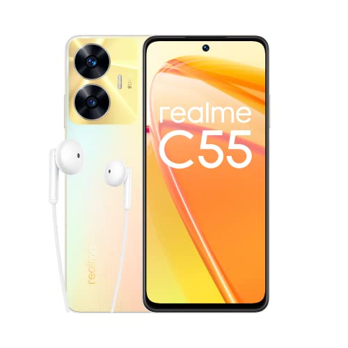 realme C55 Smartphone 4G, cámara de 64MP con IA, 6GB de RAM + 128GB de ROM, carga SUPERVOOC de 33W, gran batería de 5000mAh, diseño ultrafino de 7,89mm, Blanco, Versión española