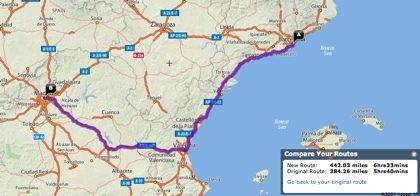 Cambiar los recorridos con Yahoo! Maps