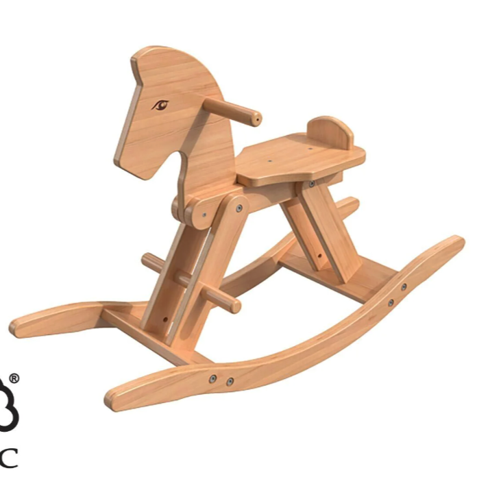 Caballo balancín
Medidas: 
- 86 x 31 x 58 cm
- Alto asiento: 34 cm