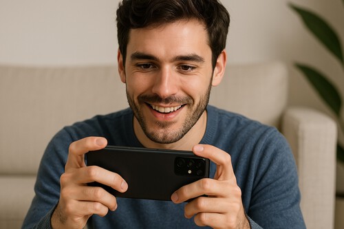 jugando con un Samsung