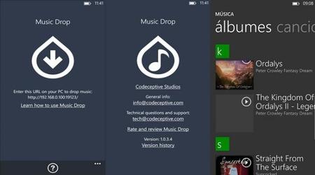 Music Drop, transfiere canciones por Wi-Fi a tu Windows Phone 8