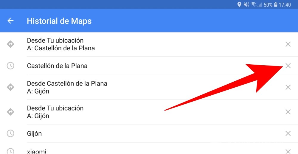 Cómo borrar el historial de búsquedas y de ubicaciones en Google Maps