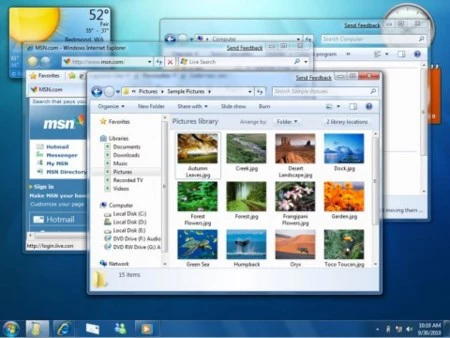 Windows 7 デスクトップ