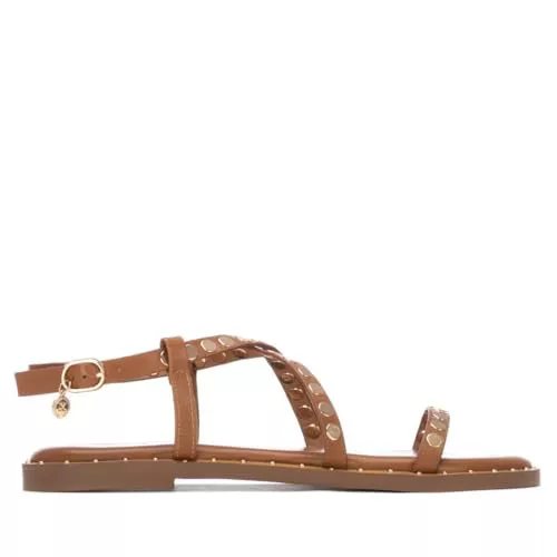 XTI - Sandalia Mujer Camel - Calzado Cómodo y Versátil - Moda casual - Modelo 14535702 (Talla 38)