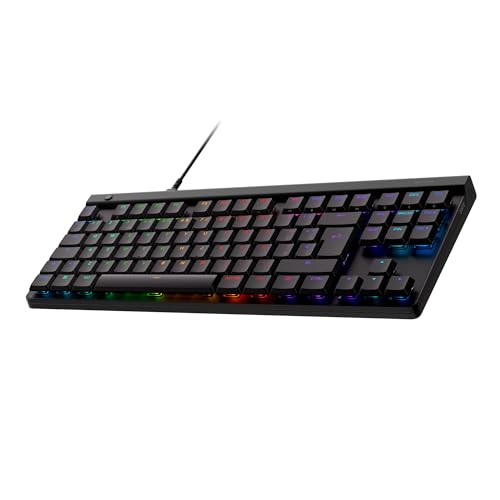 Logitech G G515 TKL teclado con cable para gaming de perfil bajo, RGB totalmente personalizable, teclas PBT de doble moldeado, Spanisches QWERTY-Layout - Negro