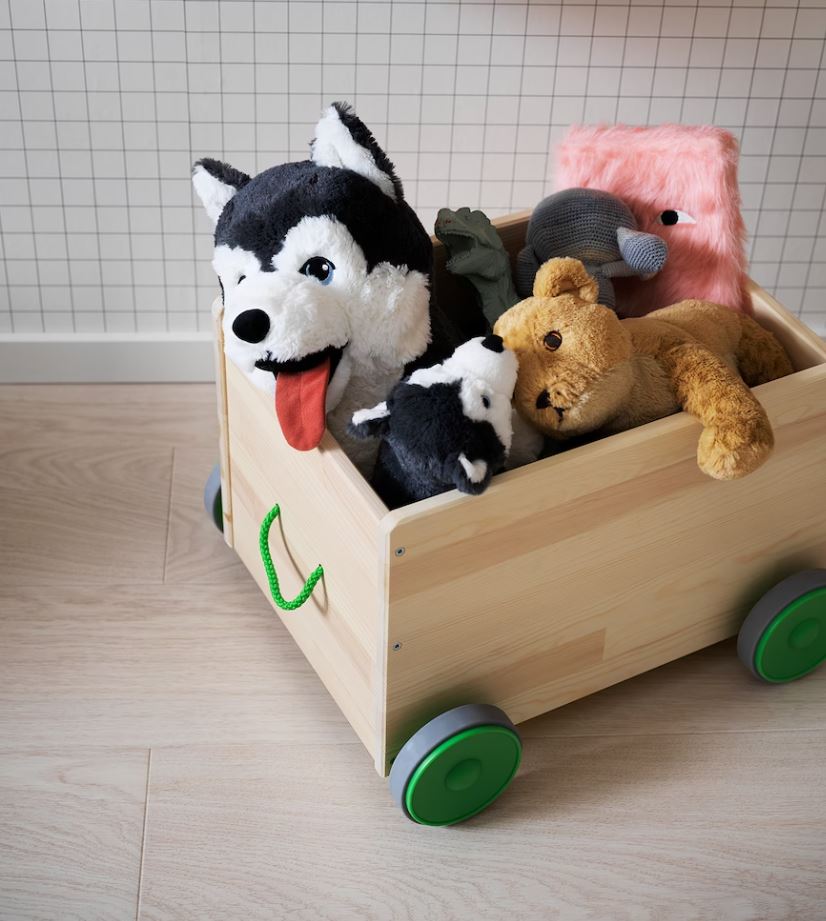 Carrito de almacenaje Flisat con ruedas, fabricado en madera