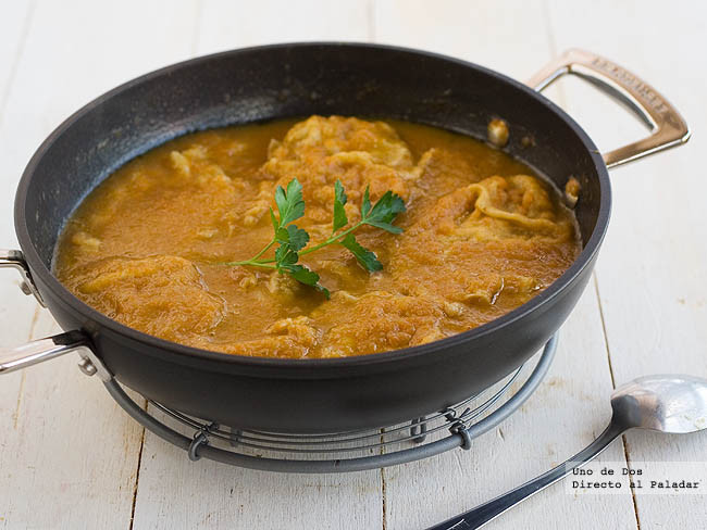 Receta de filetes rebozados en salsa, una manera diferente de preparar ternera (de toma pan y moja)