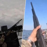 Rusia presume de abatir 13 drones con escopetas desde una lancha en un vídeo. La edición es tan mala que revela el coste real