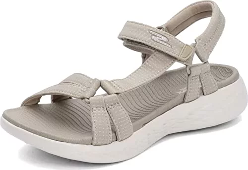 Skechers On-The-go 600 Brilliancy, Sandalias atléticas Mujer, Natural, 40 EU