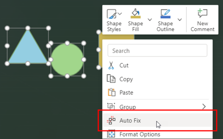 Auto Fix es la nueva función de Power Point para organizar y alinear el contenido que forma nuestras presentaciones