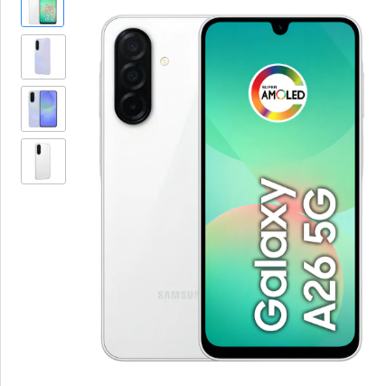 Celular Samsung Galaxy A26 5g 256gb, 8gb Ram, Câmera De 50mp, Ip67, Tela Super Amoled 6.7 , Nfc - Branco