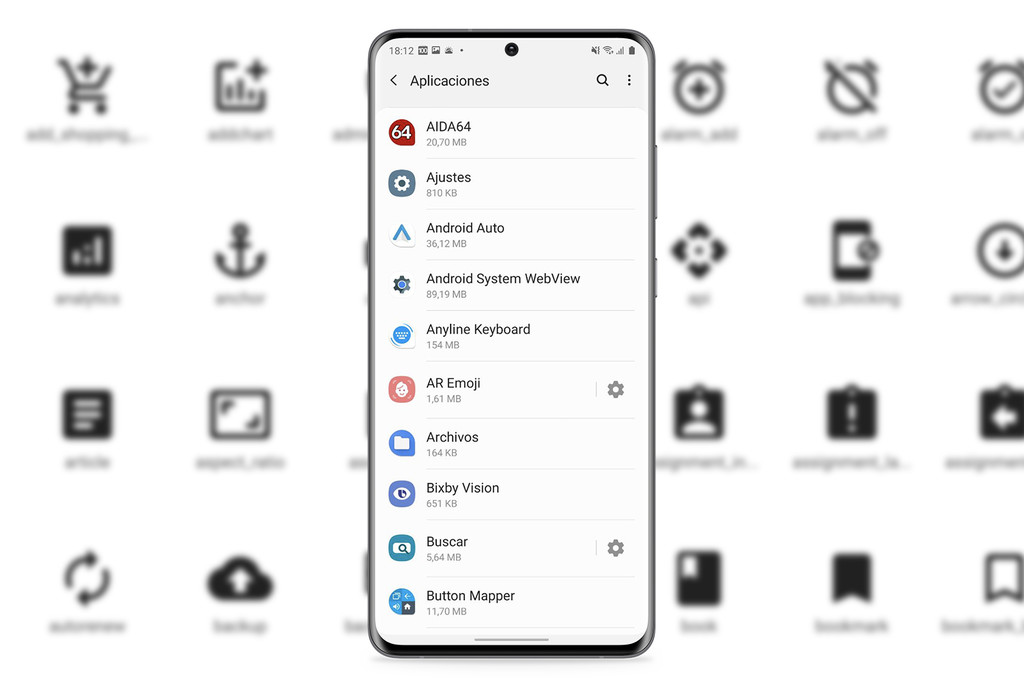 Cómo personalizar los iconos de las apps del menú de ajustes en un móvil Samsung