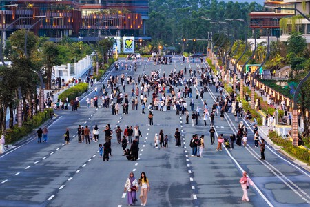 Avenida Principal Ministerios Peatones Atardecer Nusantara