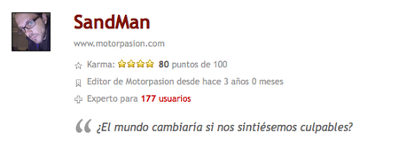 Mejoras en el sistema de karma de Motorpasión
