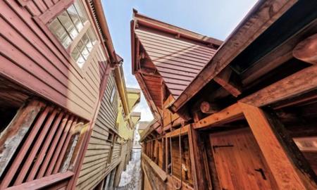 Arquitectura de Bryggen en Bergen, Noruega