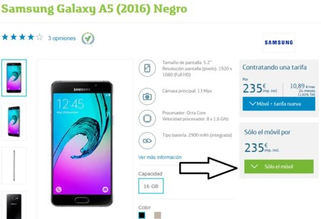 Oferta Galaxy A5 Movistar