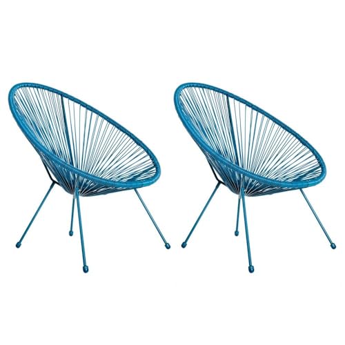 LOLAhome Pack 2 Sillones de jardín Acapulco Azul 